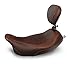 Mustang 79810 Wide Tripper Solo Seat with Driver Backrest - Smooth - Brown