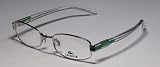 AUTHENTIC designer/brand: LACOSTE style/model: 12233 size: 52-18-135 color: SILVER/CLEAR GREEN INSERTS SIGNATURE LOGO OPTICAL RX EYEGLASSES/GLASSES/FRAME - mens/womens/unisex