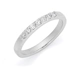 14k White Gold Prong-Set Round 7-Stone Diamond Wedding Band (1/4 cttw, H-I Color, SI1-SI2 Clarity), Size 5