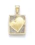 14k Two-Tone Heart Pendant - JewelryWeb