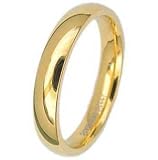New Gents Stainless Steel Gold Plated Wedding Band Ring, 4mm Wide - Size U