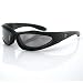 Bobster Eyewear Low Rider II Convertible Sunglasses - Black Frame - 3 Lenses - 100% UVA and UVB Protection