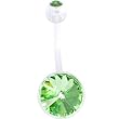 Bioplast Super Double Green Gem Belly Ring
