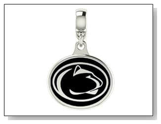 Penn State Nittany Lions Black Enamel Collegiate Drop Charm Fits Most Pandora Style Bracelets Including Pandora Chamilia Zable Troll and More. High Quality Bead in Stock for Immediate Shipping. Officially Licensed