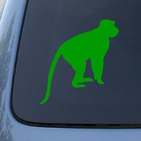 BABOON MONKEY CHIMP - Vinyl Car Decal Sticker #1728 | Vinyl Color: Green