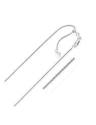 1.0mm 10K White Gold Adjustable Wheat Chain