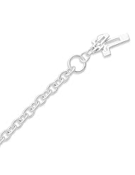 Sterling Silver Cross Bracelet - 7.25 Inch