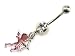 Valentine Cupid Belly Ring with Clear CZ