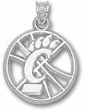 Cincinnati Bearcats Pierced C Paw Basketball Pendant - Sterling Silver Jewelry
