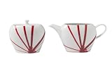 Mikasa Pure Red fine china sugar  creamer set