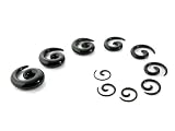 Expander SPIRALE TAPER SCHWARZ Schnecke Dehnungsspirale Acryl - Wähle deine Wunschgröße