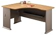 Light Oak Finish Left Elbow Desk by Bush Furniture