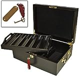 Mahogany Poker Chip Case - Holds 500 Chips - Casino Supplies > Chip Cases & Carousels > Mahogany