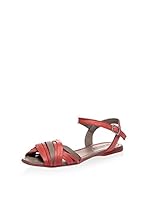 Bueno Sandalias planas (Rojo / Topo)