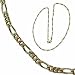 Tri-color, 14K Figaro Chain