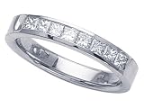 0.50 cts Princess Diamonds Band - Platinum, 18kt White or Yellow Gold