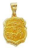 Charm - 14kt Solid Yellow Gold Saint Michael Pendant