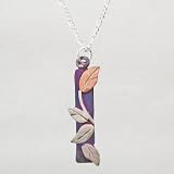 Sterling Silver and Copper Leaf Pendant on 24" chain, 9103