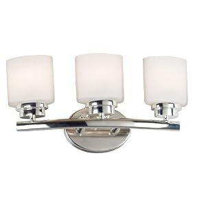Kenroy Home 3392 Bow Three-Light Vanity, Polished Nickel with White Globes by Kenroy Home
