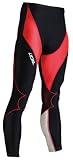 フェニックス 4DM サポートタイツ エキスパートランニングロングタイツ ブラックレッド 4DF2008 メンズ