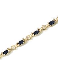14K Yellow Gold Oval Sapphire Bracelet