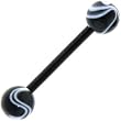 BIOPLAST Black MARBLE Barbell Tongue Ring