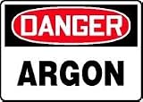 DANGER ARGON 10 x 14 Aluminum Sign