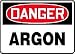 DANGER ARGON 10" x 14" Aluminum Sign
