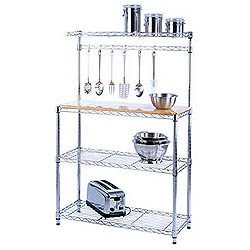 Bakers Rack Kit - Heavy Duty Steel Wire (Chrome) (54"H x 36"W x 14"D