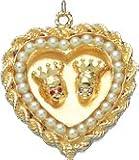 Rope Edge Heart with Boy and Girl, 14K Gold Charm