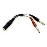 HOSA Stereo 1/4-Inch Phone Female - Two Mono 1-Tip and 1-Ring 1/4-Inch Phone Male - 6-Inch