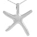 Sterling Silver Large Plain Star Fish Pendant