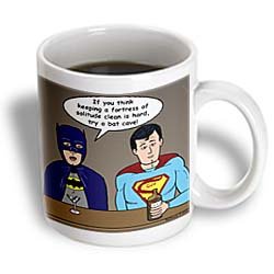  Super Hero Parody with Batman and Superman at the bar - 15oz Mug