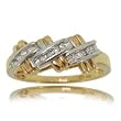 Stunning Hugs Diamond Ring in Yellow & White Gold Size 7