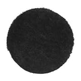 Safavieh SG240L Shag Collection Classic Handmade Black Shag Round Area Rug, 4-Feet Round