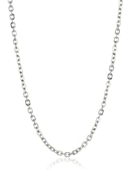Italian 14k White Gold 1mm Diamond Cut Rolo Chain Necklace