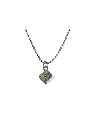 Sterling Silver Mini Diamond Initial Charm Letter P Hand Stamped Pendant With 18" Silver Bead Chain