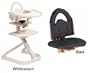 Svan High Chair from Scandinavian Child with Infant Kit and Cushion, Black Cushion with Whitewash Wood