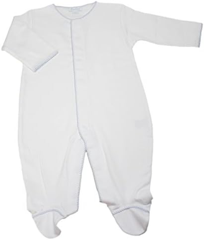 Kissy Kissy Premier - Basics Footie - White Blue-3-6mos