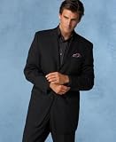 Calvin Klein Superfine Wool Black Single-Pleat Dress Pants