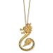 Gold Plated Sterling Silver Cubic Zirconia Dragon Necklace -18"