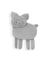 Sterling Silver Oxidized Pig Pin/Pendant