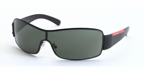 Prada Sport PS52ES 1BO3O1 Sunglasses Demi-Shiny Black Frame With Green Lens Size 01-37-135