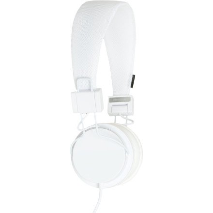 Urbanears Plattan Plus Folding Classic Full Size On-Ear Stereo Headphones with volume control for Apple iPod/iPhone/iPad, True White