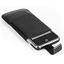 Quality black leather case pouch for Apple iPhone 3G - New Style