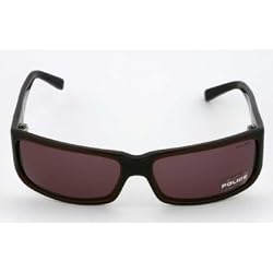 Genuine Police Sunglasses with Shiny Dark Brown Frame and Brown Lenses. Model: S1493C-958