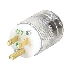 Marinco 8215T NEMA Hospital-Grade Plug 15A 125V Clear