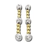 Two Tone Stylish Rope Diamond Dangling Earrings