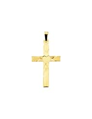 25.00x16.50 mm Cross Pendant with Heart in 14K Yellow Gold