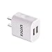 KBTEL SIUN Full-Speed Dual USB Travel Wall Charger for iPhone 6s / 6 / 6 Plus, iPad Air 2 / mini 3, Samsung Galaxy, Android, Tablets and more- White